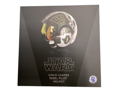 Lot 68 - Denou Novo Star Wars Gold Leader Rebel Pilot Helmet, boxed (1)
