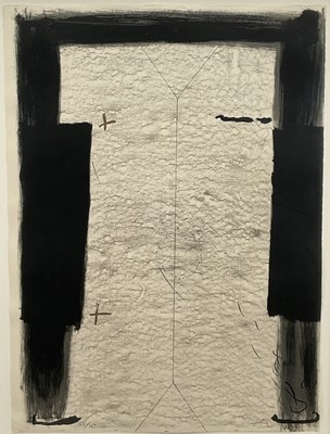 Lot 135 - Antoni Tapies (1923-2012) lithograph in colours - Untitled, 1966, signed and numbered 104/150, 77cm x 56cm, in glazed frame