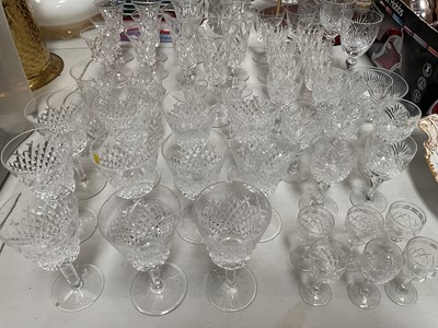 Lot 316 - Eleven Waterford crystal wine glasses, together with other cut glass including Stuart crystal