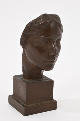 Lot 794 - Victor Salvatore (1884-1965), bronze mask of a woman, signed and dated 1922, 9.75cm high