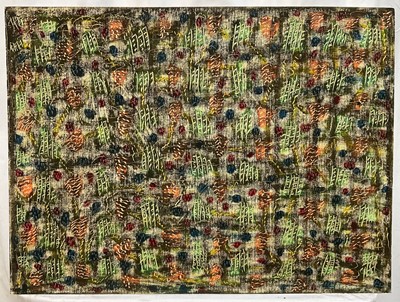 Lot 119 - Joseph Chamoon, oil on paper (circa 1970s), abstract, signed 46 x 62cm
