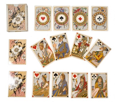 Lot 930 - Complete deck of 52 'Cartes Indiennes' Art Nouveau playing cards