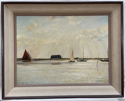 Lot 1144 - Fid Harnack RSMA (1897-1983) oil on board - 'Light Airs, West Mersea', signed, inscribed verso and dated 1946