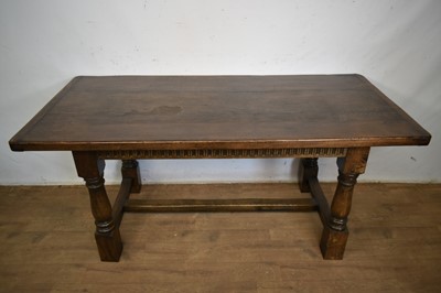 Lot 1203 - 17th century style oak refectory table in the manner of Titchmarsh and Goodwin