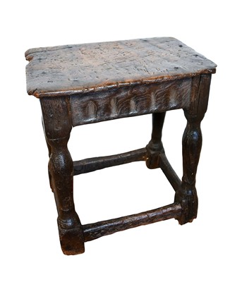 Lot 1510 - Antique oak joint stool
