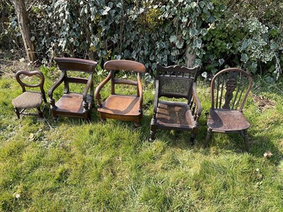 Lot 1463 - Group of five 19th century child's chairs