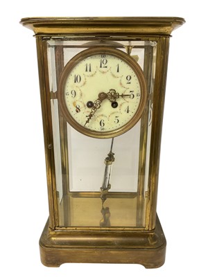 Lot 734 - Edwardian Four glass mantel clock