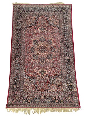 Lot 1633 - Fine Kashan part silk rug