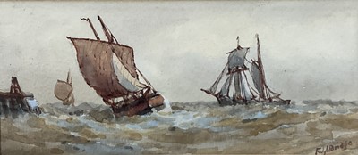 Lot 161 - Frederick James Aldridge (1850-1933) three marine watercolours - Off Shoreham Harbour and two others, all signed, framed and glazed