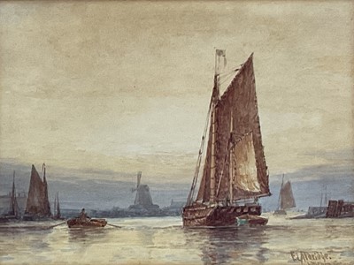 Lot 236 - Frederick James Aldridge (1850-1933) watercolour - Littlehampton, signed, 20cm x 27cm , glazed frame