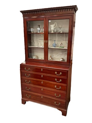 Lot 1547 - George III mahogany two height bookcase