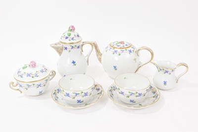 Lot 20 - Group of Herend Cornflower Blue Garland pattern breakfast-ware