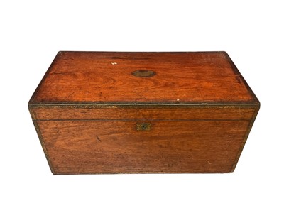Lot 1492 - 19th century teak and brass bound campaign chest