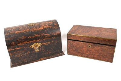 Lot 825 - Good quality Victorian coromandel dome topped box by Mechi & Bazin, London