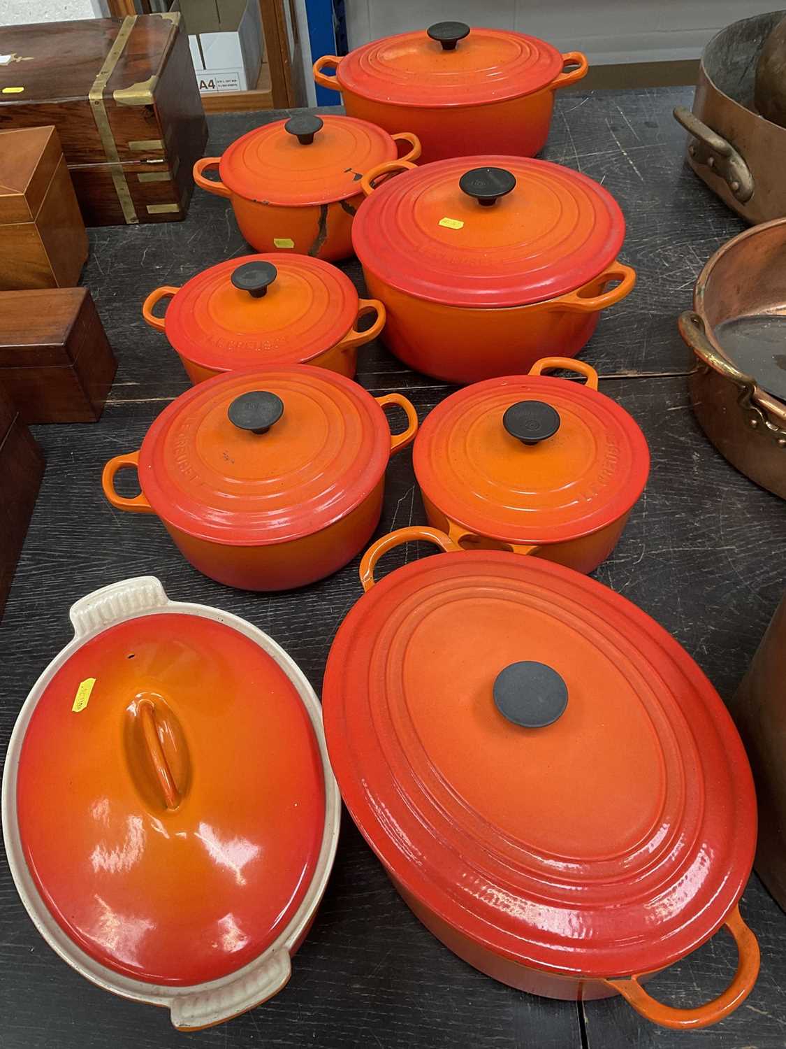 Lot 136 - Collection of Le Creuset pots and covers