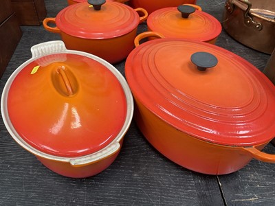 Lot 136 - Collection of Le Creuset pots and covers
