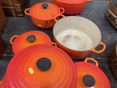 Lot 136 - Collection of Le Creuset pots and covers