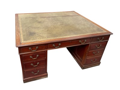 Lot 1521 - Victorian style mahogany partners’ desk
