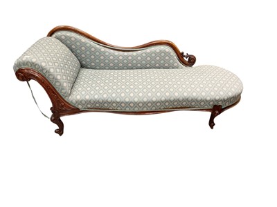 Lot 1483 - Victorian mahogany framed chaise longue