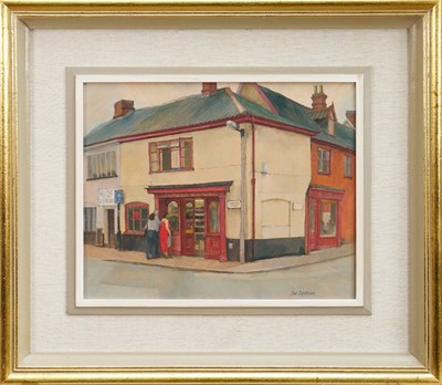 Lot 1122 - *Charles Debenham (b.1933) oil on board - Proctor & Son Shoe Shop, Wymondham, signed, 20cm x 25cm, framed