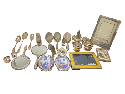 Lot 299 - Selection of miscellaneous silver including two castors, milk jug and sugar bowl...