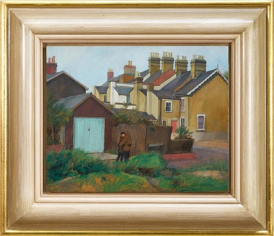 Lot 1124 - *Charles Debenham (b.1933) oil on board - Back Streets, Wivenhoe, signed, 20.5cm x 25.5cm, framed
