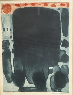 Lot 1149 - John Brunsdon (1933-2014) signed limited edition etching - Night March, 36/50, 65cm x 50cm, in glazed frame
