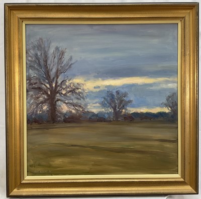 Lot 1136 - John Osborne (b.1939) oil on board - Winter Landscape, signed and dated '95, 61cm square, in gilt frame
