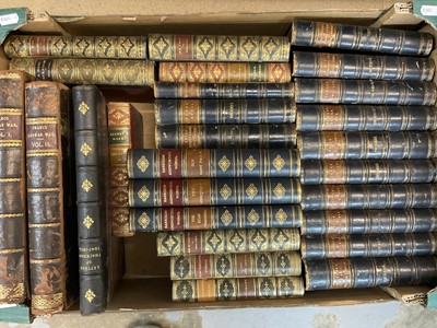 Lot 1417 - Works of Thackeray, 24 vols. 1879 and various other leather decorative bindings
