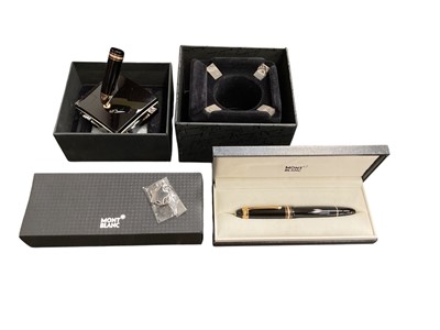 Lot 2407 - Montblanc Meisterstuck 149 fountain pen 75 year anniversary in original case, together with matching pen stand in box