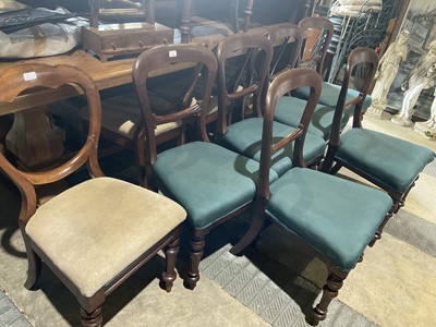 Lot 5372 - Set of six Victorian dining chairs, together with a similar set of four chairs