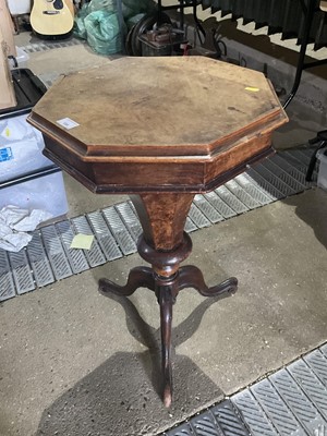 Lot 5337 - Victorian walnut octagonal work table