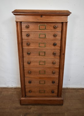 Lot 1393 - Victorian walnut Wellington chest