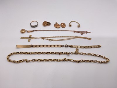 Lot 72 - Group of gold and yellow metal jewellery