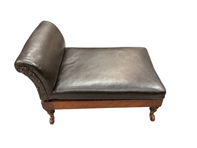 Lot 1524 - Regency mahogany gout stool by Gillow of Lancaster with black leather upholstery