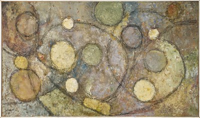 Lot 1181 - *Robert Sadler (1909-2001) acrylic on board, Abstract, 49 x 84cm