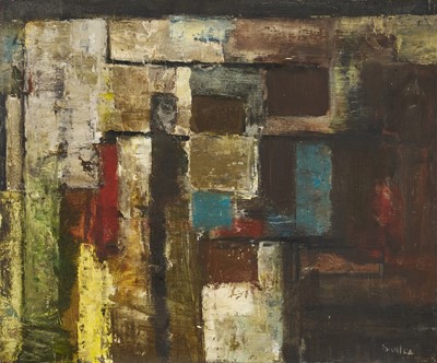 Lot 1172 - *Robert Sadler (1909-2001) oil on board, Abstract, 50 x 61cm