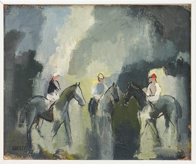 Lot 1180 - *Robert Sadler (1909-2001) acrylic on board, Equine study, 25 x 30cm
