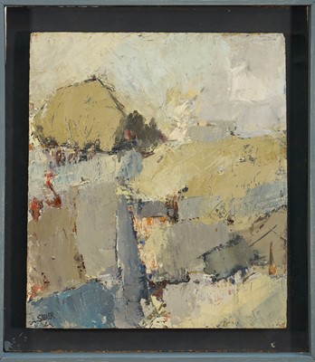 Lot 1177 - *Robert Sadler (1909-2001) acrylic on board, Grey Landscape 1967, 29 x 26cm