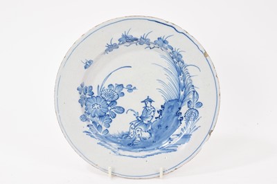 Lot 206 - 18th century English Delft plate