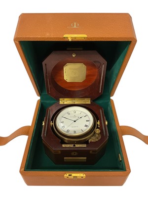 Lot 747 - Baume and Mercier Marine Chronometer type clock, in case