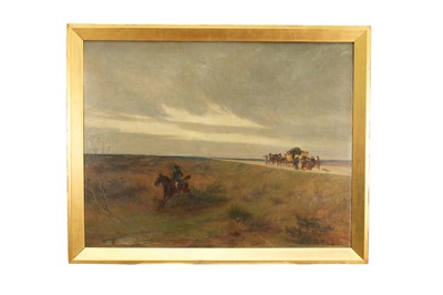 Lot 1241 - Andrew Carrick Gow (1848-1920) oil on canvas, The Highwayman, titled verso 'In the old coaching days'