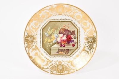 Lot 248 - Derby plate, painted with a still life of fruit by Thomas Steele, circa 1820