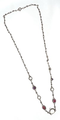 Lot 511 - Arts & Crafts silver and gem-set necklace