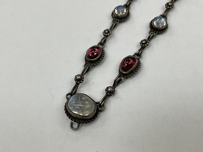 Lot 511 - Arts & Crafts silver and gem-set necklace