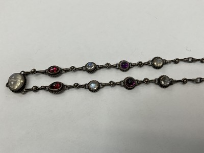 Lot 511 - Arts & Crafts silver and gem-set necklace