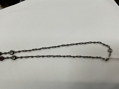 Lot 511 - Arts & Crafts silver and gem-set necklace