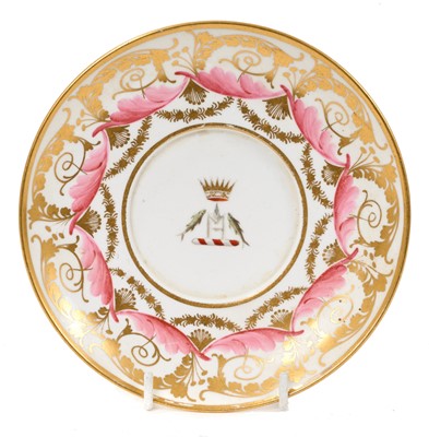 Lot 232 - Rare Spode saucer, from the King of Oudh Service, circa 1815. See Leonard Whiter, Spode, plate 162, for an ice pail from this service, now in the National Army Museum