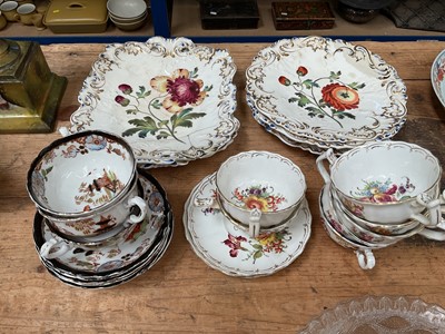 Lot 25 - A late 19th century part tea service, various Samuel Alcock dessert plates etc
