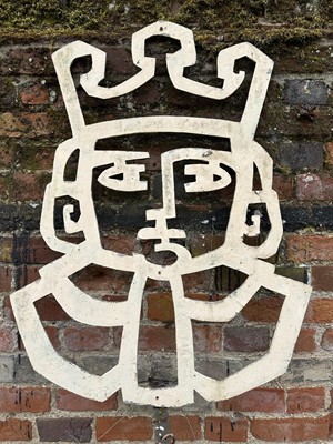 Lot 1502 - Greene King brewery white painted metal advertising sign, 91cm high x 69cm wide